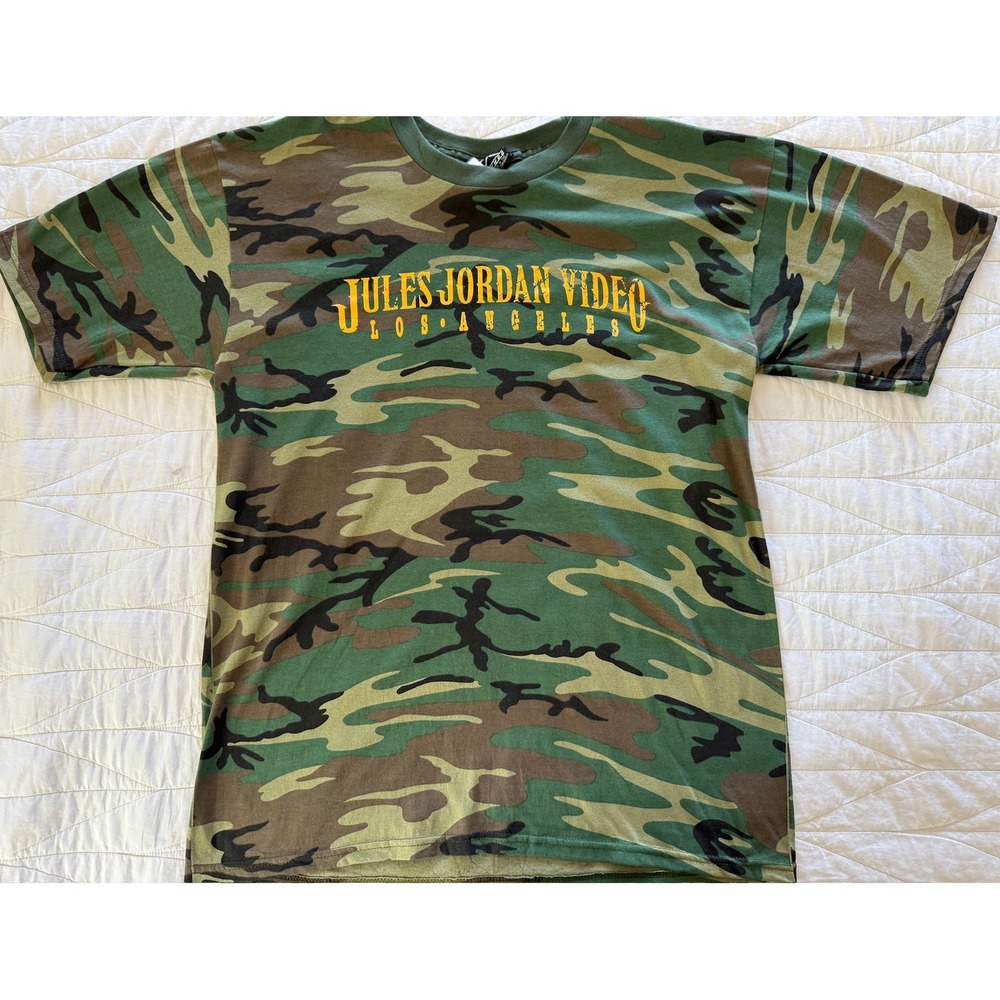 Rothco T-Shirt Mens XL Green Camo Excellent Jules Jordan Video Los Angeles Grap
